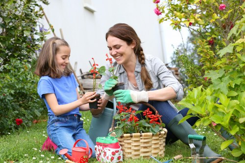 Cottage garden design with eclectic plantings and pathways